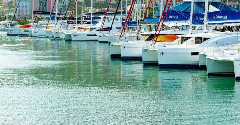 Harbour image with yachts