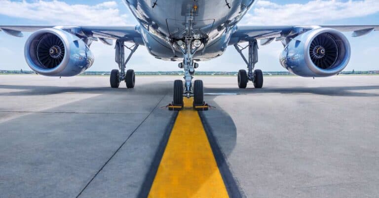 Aviation Aeroplane on runway strip