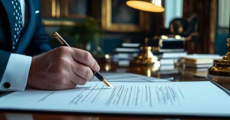 Lawyer signature pen desk