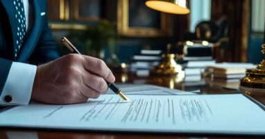 Lawyer signature pen desk