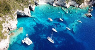 Cayman Islands aerial sea view and boats