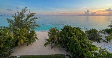 Cayman Islands sunset and beach view