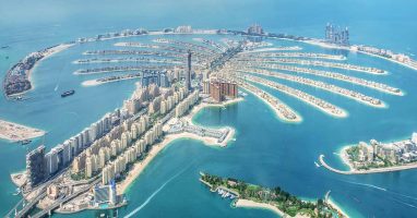 Aerial view of the Palm Jumeirah in Dubai