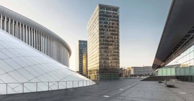 Luxembourg city business district budlings